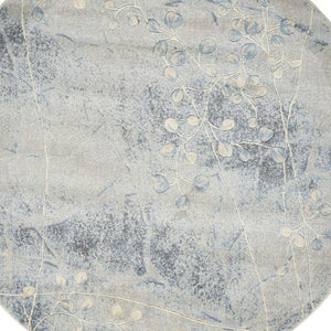 HomeRoots 8' Blue Floral Power Loom Area Rug – Timeless Elegance for Living Rooms, Bedrooms & More 6' Round Round 522605
