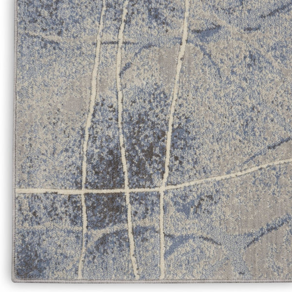 HomeRoots 8' Blue Floral Power Loom Area Rug – Timeless Elegance for Living Rooms, Bedrooms & More 5' X 7' Rectangle 522606