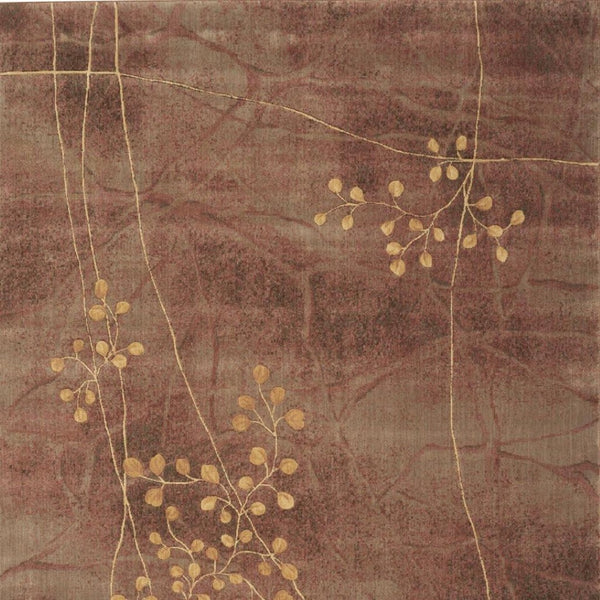 HomeRoots 8' Brown Floral Power Loom Area Rug - Elegant Design with Non-Skid Backing for Enhanced Stability 8' X 11' Rectangle 522611