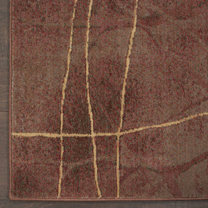 Homeroots 8' X 11' Brown Floral Power Loom Non Skid Area Rug  Polyester 522611