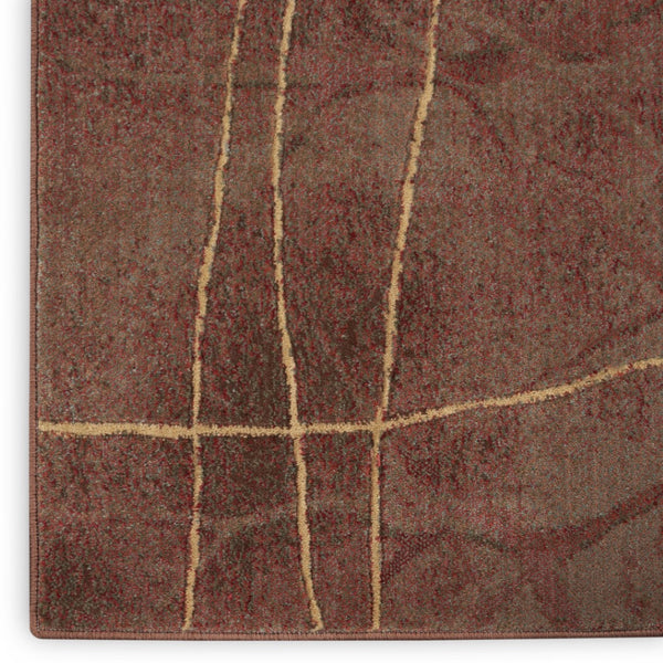 HomeRoots 8' Brown Floral Power Loom Area Rug - Elegant Design with Non-Skid Backing for Enhanced Stability 8' X 11' Rectangle 522611