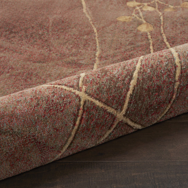 Homeroots 8' X 11' Brown Floral Power Loom Non Skid Area Rug  Polyester 522611