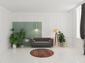 Homeroots 6' Brown Round Floral Power Loom Area Rug  Polyester 522614