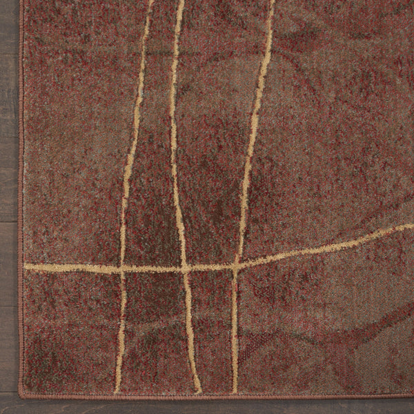 Homeroots 5' X 8' Brown Floral Power Loom Area Rug  Polyester 522615