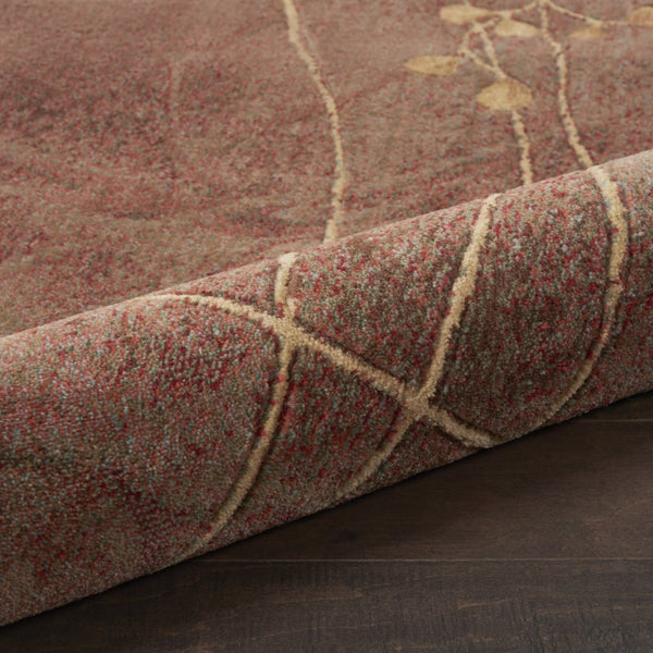 HomeRoots 8' Brown Floral Power Loom Area Rug - Elegant Design with Non-Skid Backing for Enhanced Stability 5' X 7' Rectangle 522615
