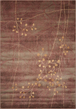 HomeRoots 8' Brown Floral Power Loom Area Rug - Elegant Design with Non-Skid Backing for Enhanced Stability 5' X 7' Rectangle 522615