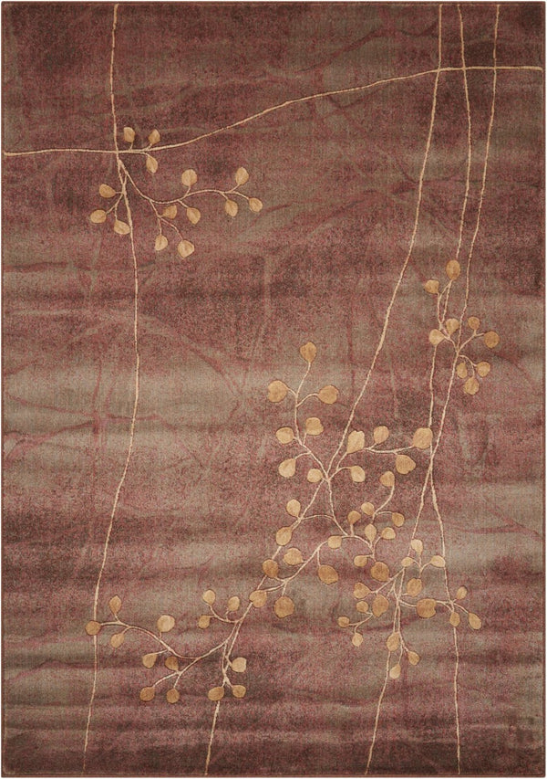HomeRoots 8' Brown Floral Power Loom Area Rug - Elegant Design with Non-Skid Backing for Enhanced Stability 5' X 7' Rectangle 522615