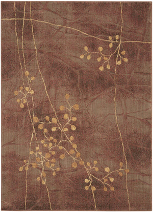 HomeRoots 8' Brown Floral Power Loom Area Rug - Elegant Design with Non-Skid Backing for Enhanced Stability 4' X 6' Rectangle 522616