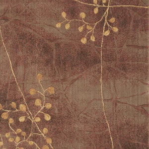 HomeRoots 8' Brown Floral Power Loom Area Rug - Elegant Design with Non-Skid Backing for Enhanced Stability 4' X 6' Rectangle 522616
