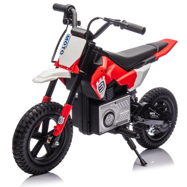 English Elm 24v Kids Electric Motocross Motorcycle 200w Hub Motor Suspension Led Bluetooth Audio Red W1578P225050