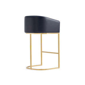 English Elm Louvre Metal Upholstered Barstool – Chic Black Design With 360-Degree Swivel & Luxurious Comfort B365P400009