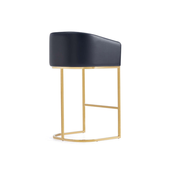 English Elm Louvre Metal Upholstered Barstool – Chic Black Design With 360-Degree Swivel & Luxurious Comfort B365P400009