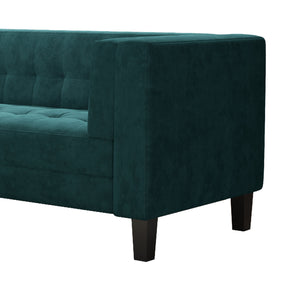 English Elm Christopher Knight Home® - 3-Seater Elegant Tufted Velvet Sofa with Solid Eucalyptus Frame, High-Density Foam Cushions and Dark Wood Legs Frosty Green N765P165496