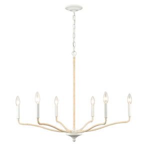 Breezeway 30'' Wide 6-Light Chandelier - White Coral 52278/6 Elk Lighting