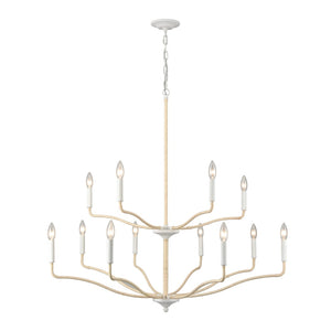 Breezeway 40'' Wide 12-Light Chandelier - White Coral 52279/8+4 Elk Lighting