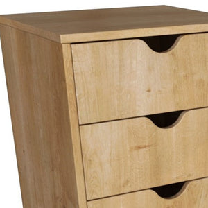 Homeroots 16" Natural Solid Wood Five Drawer Lingerie Chest  Solid Wood 522811