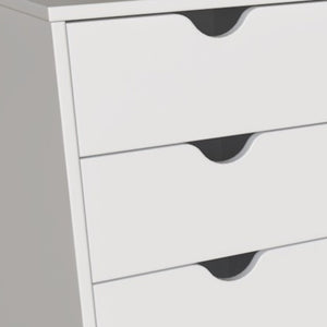 Homeroots 16" White Solid Wood Five Drawer Lingerie Chest  Solid Wood 522812