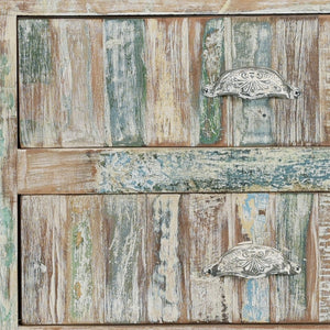 Homeroots 50" White Distressed Reclaimed Wood Entertainment Center - Stylish Storage With Rustic Charm & Durability  Solid Wood 522829