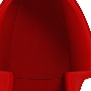 Homeroots 38" White & Red Fiberglass Swivel Egg Chair With Ottoman - Chic Comfort For Modern Living Spaces   522858