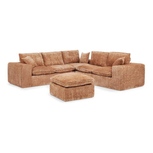 English Elm 107'' Boucle Modular Sectional Sofa Deep Cloud Cushions Reversible Chaise Living Room Orange W1413S00170