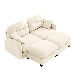 English Elm Cloud Sectional Sofa - Premium Chenille, Ergonomic Design, Modular Flexibility, Elegant Beige Comfort W714S01366