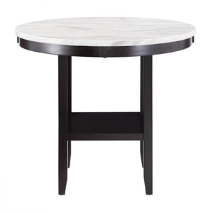 Homelegance Banford Round Faux Marble Counter Table Rubberwood Base Seats Six 522ES-36