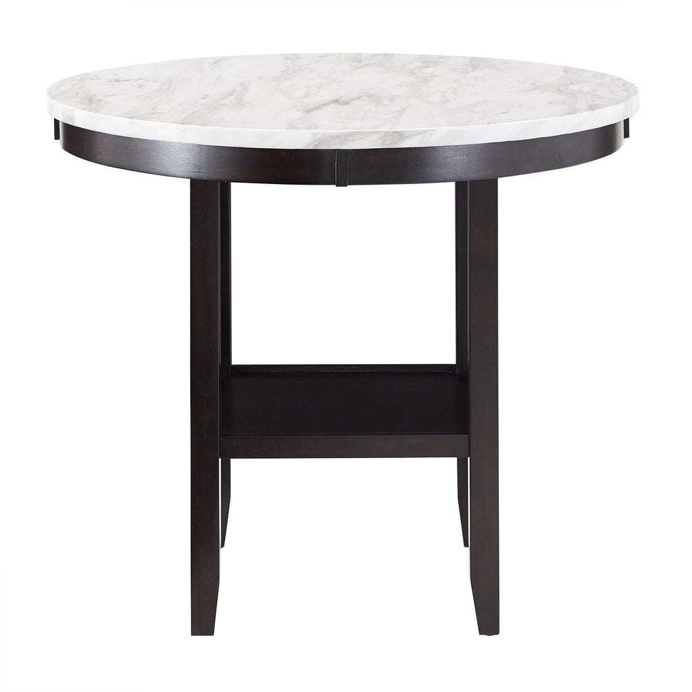 Homelegance Banford Round Faux Marble Counter Table Rubberwood Base Seats Six 522ES-36