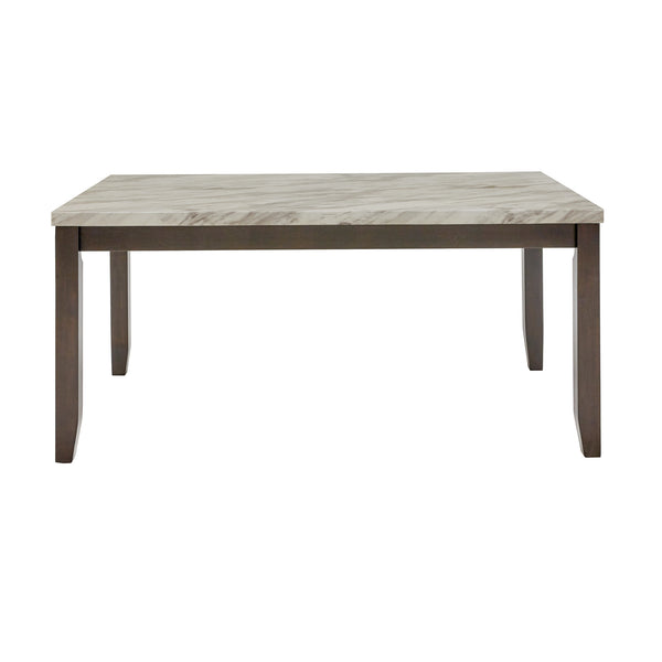 Homelegance Banford Faux Marble Rectangular Dining Table Seats Six Espresso Frame 522ES-64