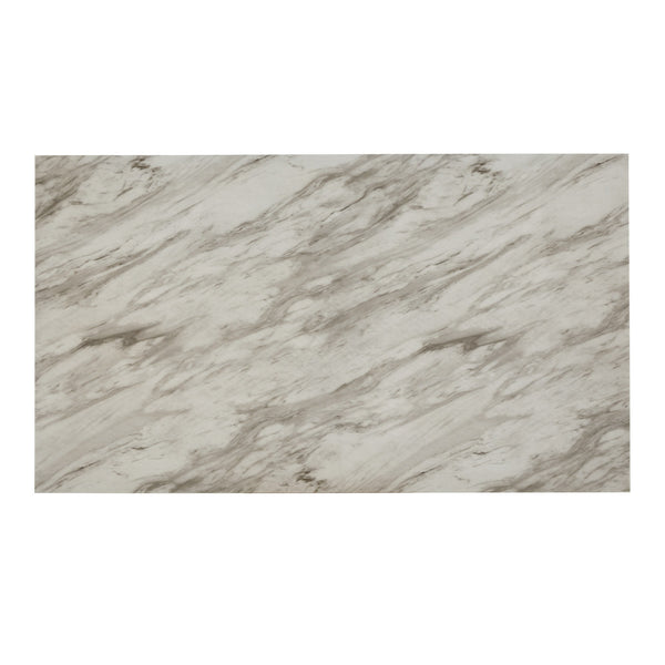 Banford Faux Marble Rectangular Dining Table Seats Six Espresso Frame