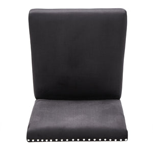 Banford Velvet Nailhead Counter Height Stool Set with Rubberwood Legs for Kitchen Bar