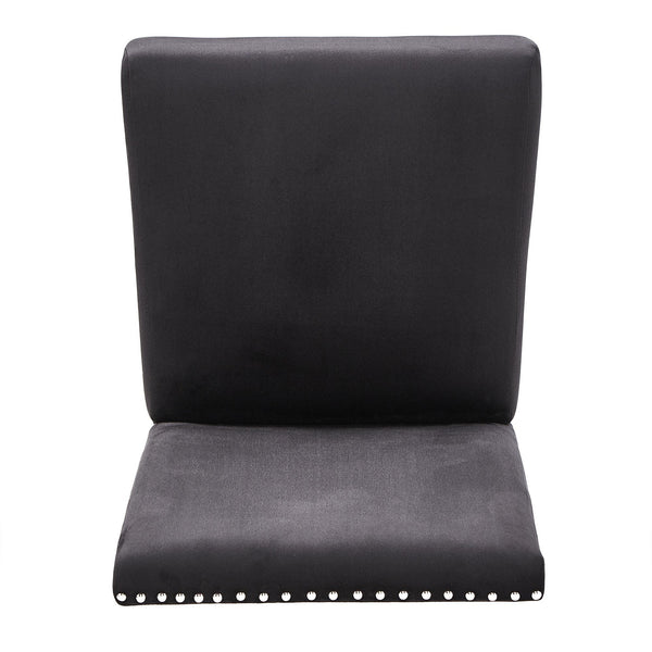 Banford Velvet Nailhead Counter Height Stool Set with Rubberwood Legs for Kitchen Bar