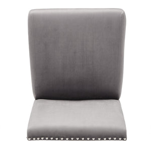 Banford Velvet Nailhead Counter Height Stool Set with Rubberwood Legs for Kitchen Bar