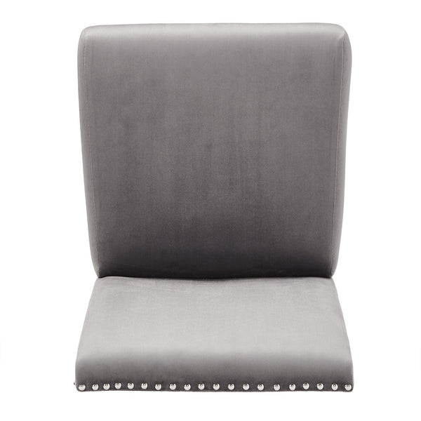 Banford Velvet Nailhead Counter Height Stool Set with Rubberwood Legs for Kitchen Bar