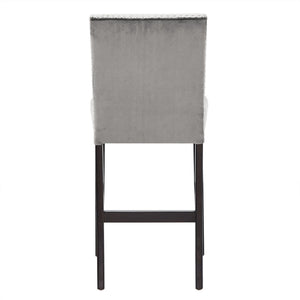 Banford Velvet Nailhead Counter Height Stool Set with Rubberwood Legs for Kitchen Bar