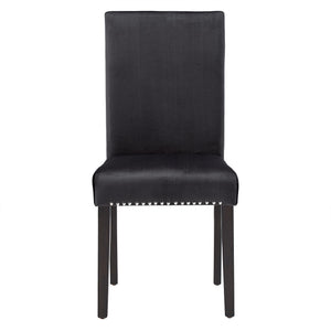 Banford Upholstered Dining Chair Rubberwood Frame Curved Back Nailhead Trim Set
