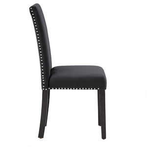 Banford Upholstered Dining Chair Rubberwood Frame Curved Back Nailhead Trim Set
