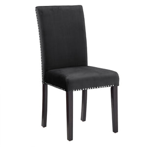 Banford Upholstered Dining Chair Rubberwood Frame Curved Back Nailhead Trim Set