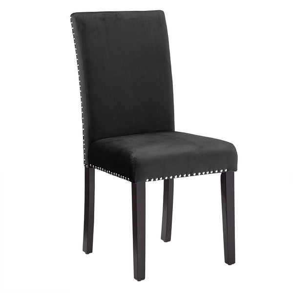 Banford Upholstered Dining Chair Rubberwood Frame Curved Back Nailhead Trim Set