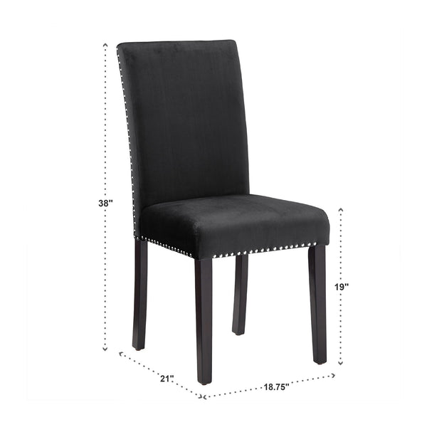 Banford Upholstered Dining Chair Rubberwood Frame Curved Back Nailhead Trim Set
