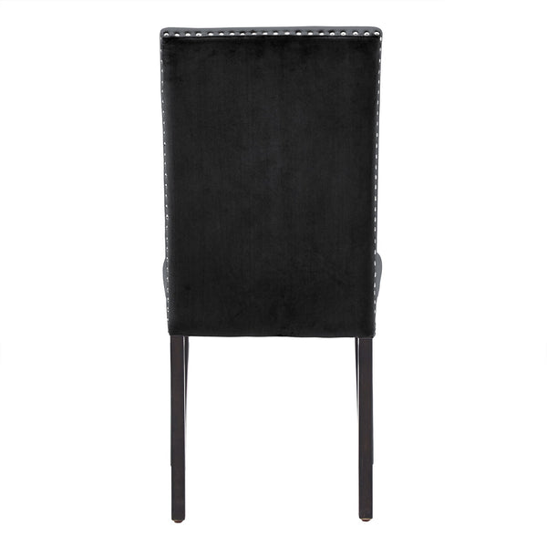 Banford Upholstered Dining Chair Rubberwood Frame Curved Back Nailhead Trim Set
