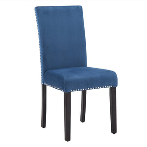 Banford Upholstered Dining Chair Rubberwood Frame Curved Back Nailhead Trim Set