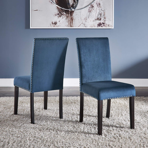 Banford Upholstered Dining Chair Rubberwood Frame Curved Back Nailhead Trim Set
