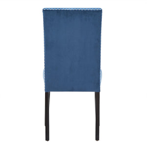 Banford Upholstered Dining Chair Rubberwood Frame Curved Back Nailhead Trim Set