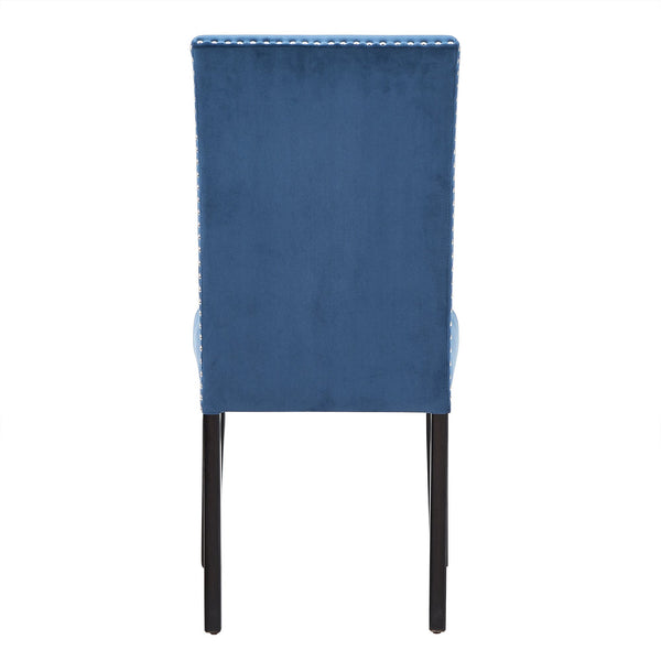 Banford Upholstered Dining Chair Rubberwood Frame Curved Back Nailhead Trim Set