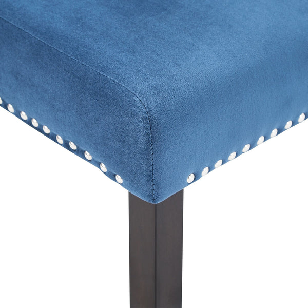 Banford Upholstered Dining Chair Rubberwood Frame Curved Back Nailhead Trim Set