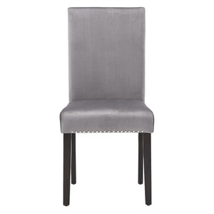 Banford Upholstered Dining Chair Rubberwood Frame Curved Back Nailhead Trim Set