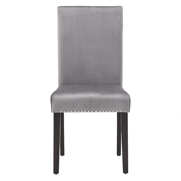 Banford Upholstered Dining Chair Rubberwood Frame Curved Back Nailhead Trim Set