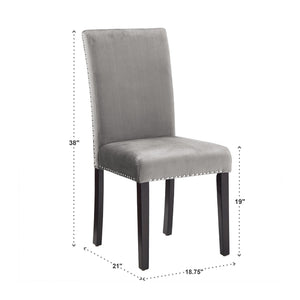 Banford Upholstered Dining Chair Rubberwood Frame Curved Back Nailhead Trim Set