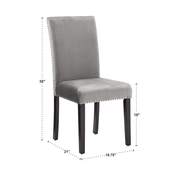 Banford Upholstered Dining Chair Rubberwood Frame Curved Back Nailhead Trim Set