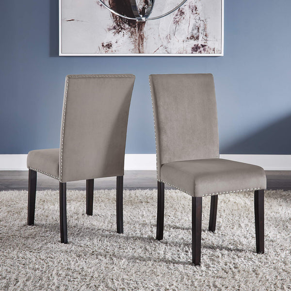 Banford Upholstered Dining Chair Rubberwood Frame Curved Back Nailhead Trim Set